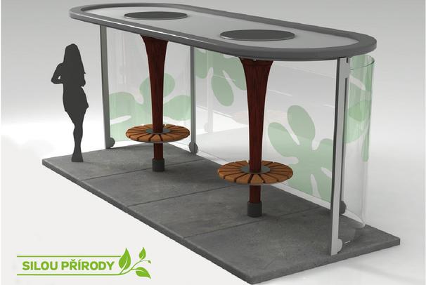 Autobusová zastávka pro firmu Vitar