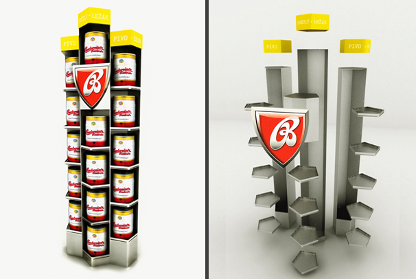 Podlahové stojany pre Budweiser Budvar