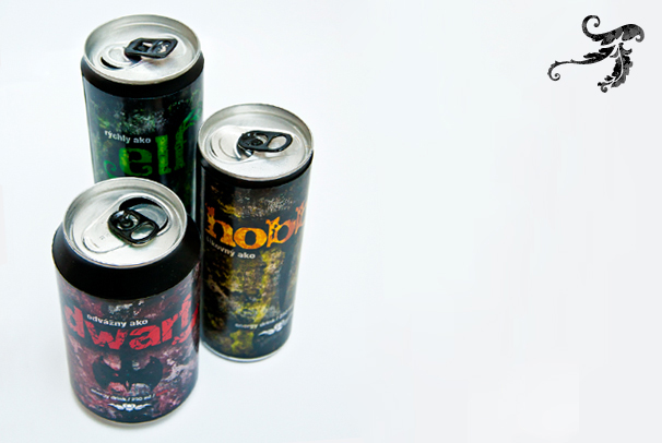 Návrh grafiky na sadu energy drinkov "STREDOZEM"