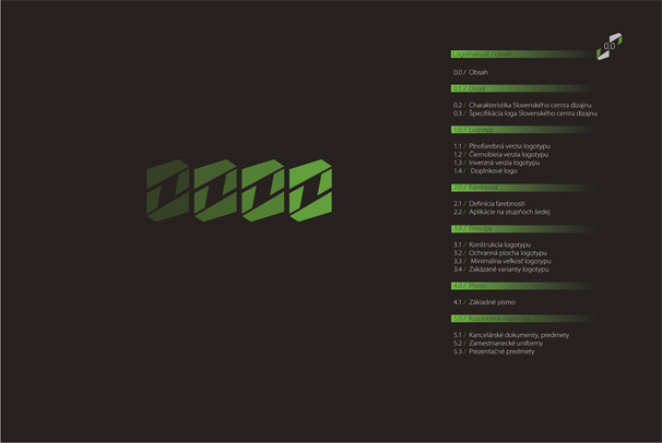 Logomanuál Slovenské centrum dizajnu