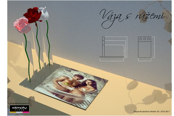 Váza s růžemi pro firmu Dekor