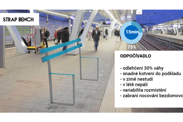 Odpočívadlo pro zastávky a nádraží- STRAP BENCH