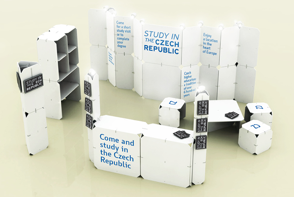 Návrh stánku STUDY IN na veľtrh EAIE 2014