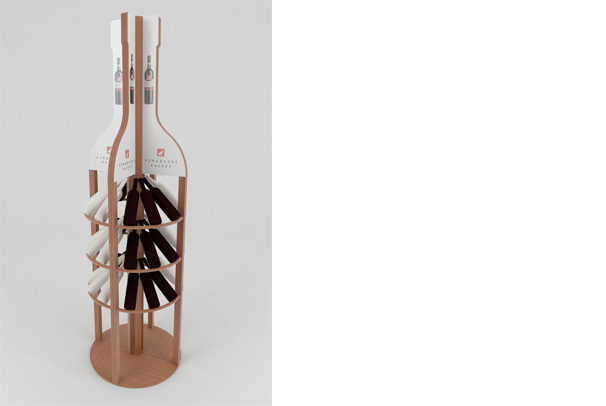 Prodejní stojan na víno pro Vinařství zaječí