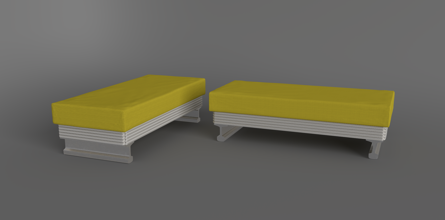 Pohovka z industriálních materiálů