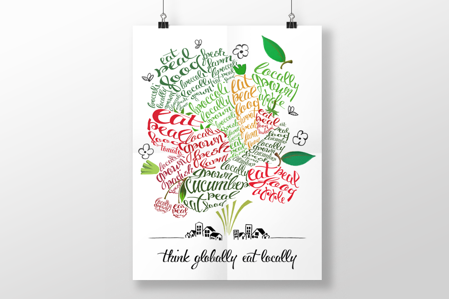 Typografický plagát - Food in the loop