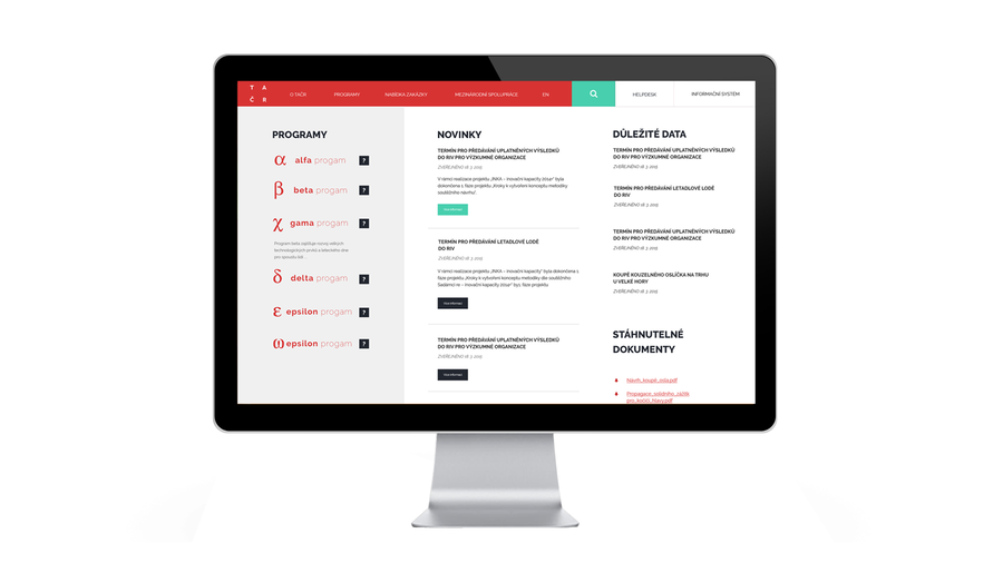 redesign webu TAČR